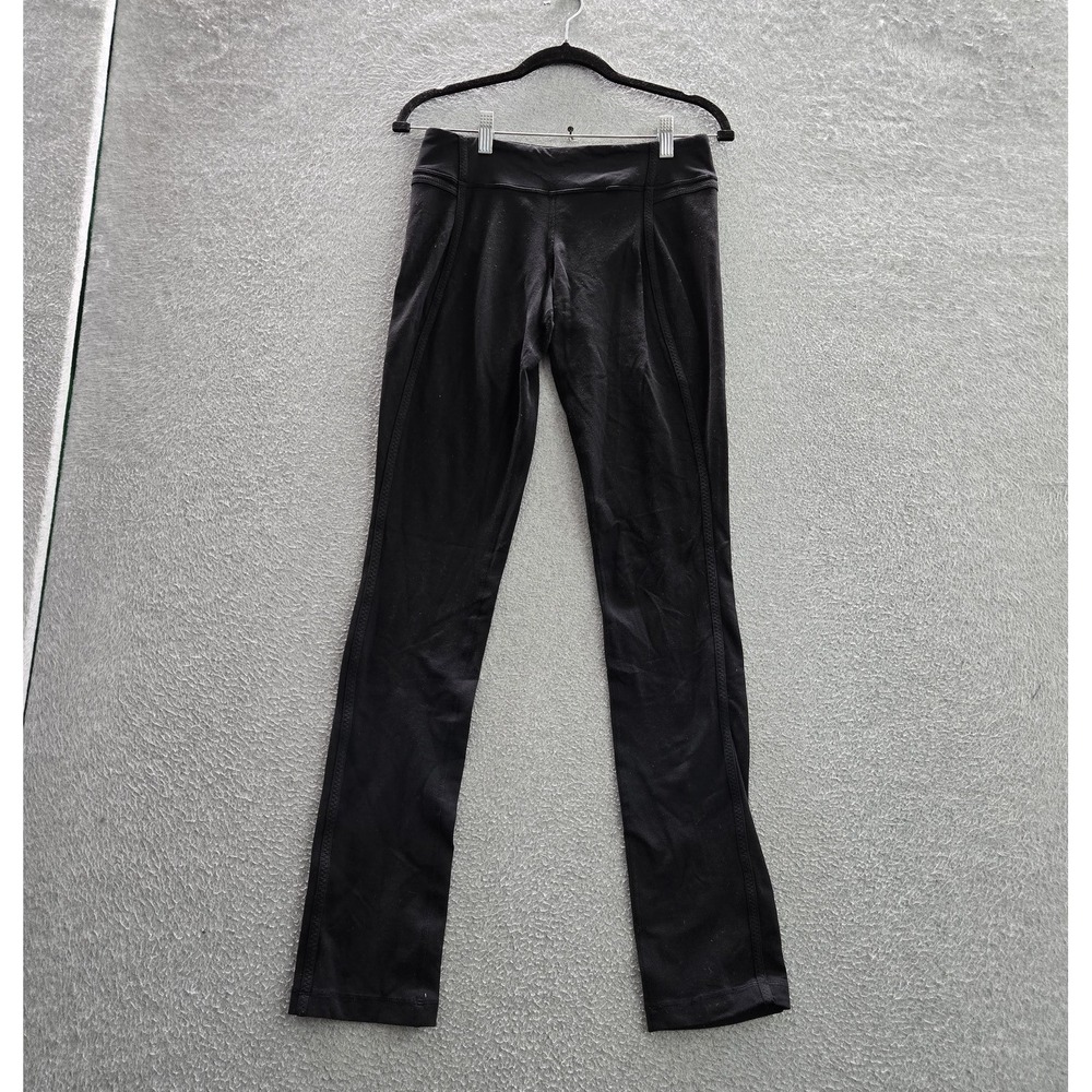 Lululemon Women Activewear Pants 8 Black Leggings Mid Rise Nylon‎ 32" Inseam